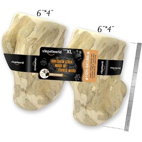 VINPETWORLD Coffee Wood Dog Chew Toy |100% Natural from Vietnam Forest (R)|Safe and Durable Real Coffee Wood | an Amazing Choice for Your Happy Four-Legged Friend - SUPER LARGE XL (Pack of 2)