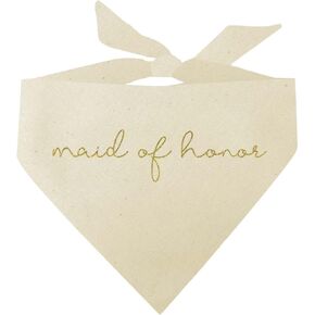 Maid of Honor Wedding Dog Bandana (White, OS 546)