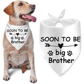 Soon to be Big Brother Dog Bandana Baby Announcement Dog Bandana Gender Reveal Dog Bandana Pet Scarf Pet Accessories for Pet Dog Lover White