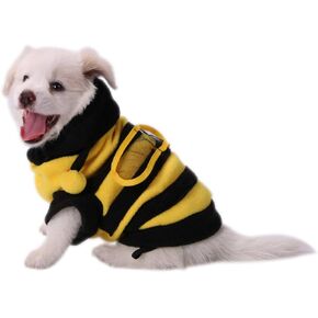 Dog Bee Costume Pet Cute Hoodies Puppy Clothes Cat Bumblebee for Small and Medium Dog(S)