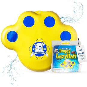 Paws Aboard Doggy Lazy Raft, Puncture Resistant Vinyl Dog Float, perfect for The Lake, Pool, River and Boat
