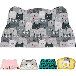 Cat Food Mats for floor, Cat Water Bowl Mats Pet Feeding Absorbent Mat Cat Placemats for Food and Water Grey Small 17.7 * 9.8 inch