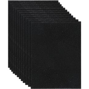12 Pack Cat Litter Box Charcoal Filters Compatible with Hooded Cat Litter Box, 6 x 6.5Inch Replacement Activated Carbon Premium Odor Filters for Hooded Cat Litter Boxes and Pans, Black