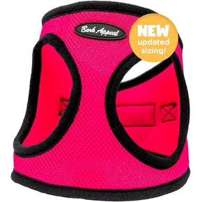 Bark Appeal Raspberry Step-in Dog Harness for Small-Medium Pets – Updated Sizing, Re-Measuring is Essential – Soft Vest Harness – Anti-Choke with Adjustable Strap & Heavy Duty Clip – L