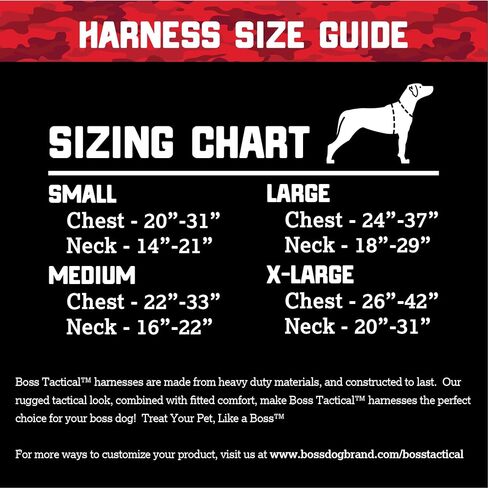 Boss Dog Tactical Red Harness (Large) in Saudi Arabia