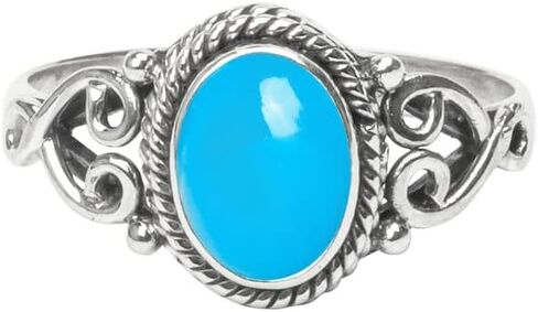 Blue Chalcedony Stone Ring 925 Sterling Silver Statement Ring For Women Handmade Rings Gemstone Christmas Promise Ring Size US 7 Gift For Her in Saudi Arabia