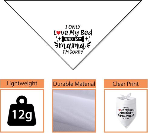 I Only Love My Bed and My Mama I'm Sorry Dog Bandana Funny Dog Bandana for Dogs Puppy Bandana Triangle Bibs Scarf Accessories for Small Medium Dogs Pets in Kuwait