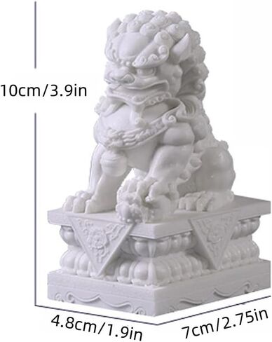 زوج من اثنين صغير الحجم الجارديان الأسود الآسيوية فو فو الكلاب تماثيل حجرية فنغ شوي ديكور خزان الأسماك الزينة حوض السمك الديكور in Kuwait