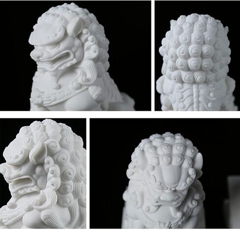 زوج من اثنين صغير الحجم الجارديان الأسود الآسيوية فو فو الكلاب تماثيل حجرية فنغ شوي ديكور خزان الأسماك الزينة حوض السمك الديكور in Kuwait