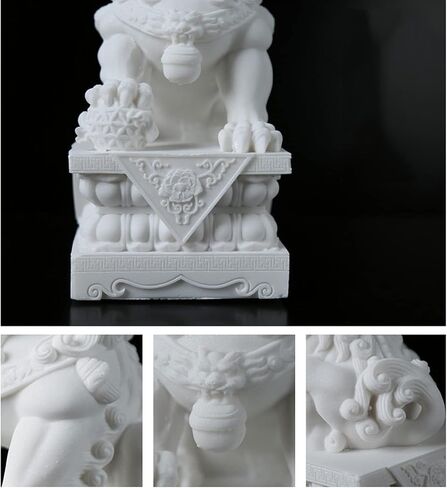 زوج من اثنين صغير الحجم الجارديان الأسود الآسيوية فو فو الكلاب تماثيل حجرية فنغ شوي ديكور خزان الأسماك الزينة حوض السمك الديكور in Kuwait