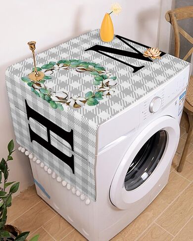 Microwave Oven Dust Cover, Abstract Feather Bird Ink Painting Purple White Anti-Slip Refrigerator Dust Cover Washing Machine Top Cover with Storage Pockets 12" X 35" in Saudi Arabia