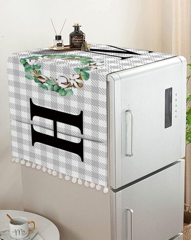 Microwave Oven Dust Cover, Abstract Feather Bird Ink Painting Purple White Anti-Slip Refrigerator Dust Cover Washing Machine Top Cover with Storage Pockets 12" X 35" in Saudi Arabia
