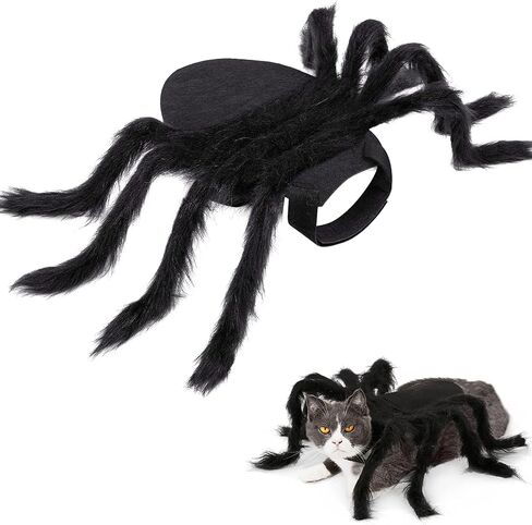 زي العنكبوت للقطط والكلاب لتزيين حفلات الهالوين، أزياء عنكبوت ديكور الهالوين التنكرية للكلاب والقطط الصغيرة، أزياء الجرو لحفلات الأعياد وإكسسوارات الشعر المزخرفة بالفراء in Kuwait