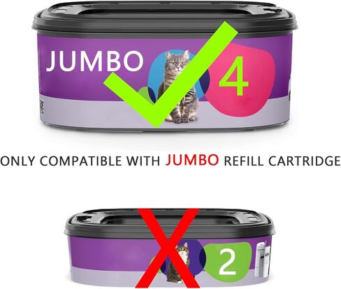 Jumbo 6-Pack 26FT Jumbo Cat Litter Refill Bags Compatible with Litter Cat Genie Standard Pail, Plus and XL+ Pail, XL Pails Cat Litter Bags, with a Disposable cap in Saudi Arabia