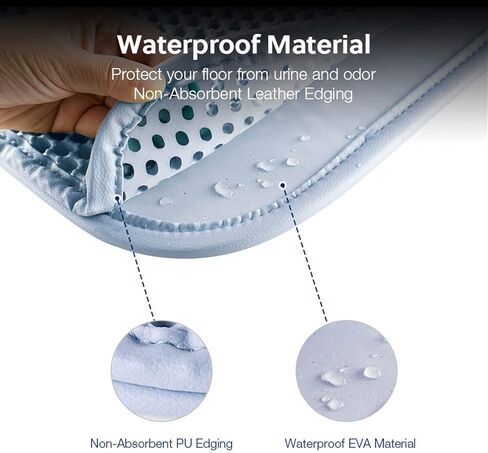 بساط فضلات القطط من WePet، بساط محاصرة فضلات القطط، طبقة مزدوجة على شكل قرص العسل، تصميم جيب ذكي، بدون فثالات، مقاوم للماء للبول، سهل التنظيف، تحكم في الخدش، XXL 45 × 35 بوصة، أزرق in Kuwait
