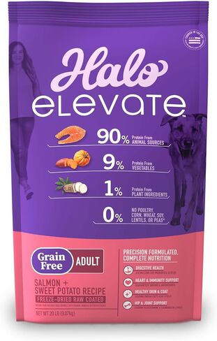 Halo Elevate Dry Dog Food, Grain Free Salmon Recipe, 20lb in Saudi Arabia