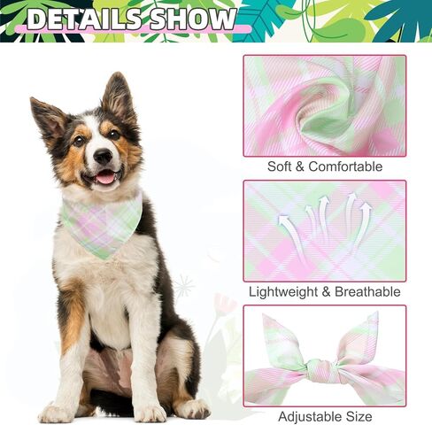 KOOLTAIL Valentines Day Dog Bandanas 4 Pack, Soft Breathable Pet Triangle Scarf, Pink Heart Pattern Holiday Costume, Washable Puppy Kerchief Bibs,Handkerchief for Girl Boy Small Medium Large Dogs Cats in Kuwait