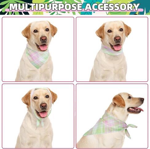KOOLTAIL Valentines Day Dog Bandanas 4 Pack, Soft Breathable Pet Triangle Scarf, Pink Heart Pattern Holiday Costume, Washable Puppy Kerchief Bibs,Handkerchief for Girl Boy Small Medium Large Dogs Cats in Kuwait