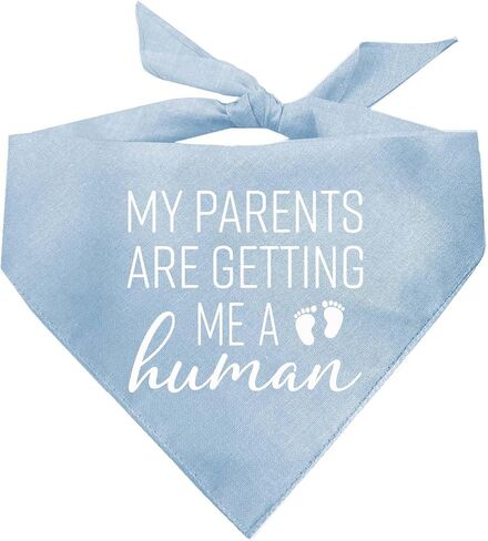 My Parents are Getting Me A Human Baby Announcement Dog Bandana (Baby Blue, OS 109) in Saudi Arabia