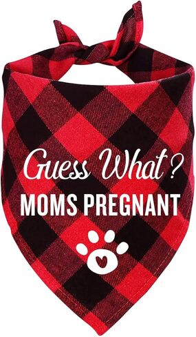 إعلان حمل كلب أليف منقوش باللون الأحمر المضحك، باندانا مثلثة، خمن ماذا؟ أمي حامل، ملحقات زينة وشاح الحيوانات الأليفة، أوشحة الحيوانات الأليفة، هدية لمحبي الكلاب، صورة تكشف عن الجنس in Kuwait