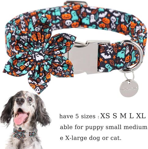 طوق كلب الخريف مع ربطة عنق وزهرة، ربطة عنق قطنية وطوق كلب على شكل زهرة للأولاد والبنات، طوق جميل للحيوانات الأليفة على شكل عباد الشمس مع مشبك معدني in Kuwait