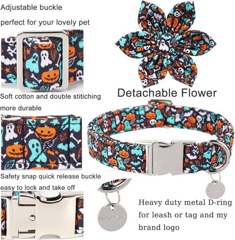 طوق كلب الخريف مع ربطة عنق وزهرة، ربطة عنق قطنية وطوق كلب على شكل زهرة للأولاد والبنات، طوق جميل للحيوانات الأليفة على شكل عباد الشمس مع مشبك معدني in Kuwait