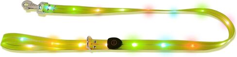 مقود كلب مضاء بإضاءة LED متعدد الألوان بمنفذ USB للشحن، مقود كلب مضاء بمقبض مطاطي، لأصحاب الكلاب لحمله. سهل الاستخدام، ما عليك سوى ربطه بالطوق والمشي مع كلبك. in Saudi Arabia