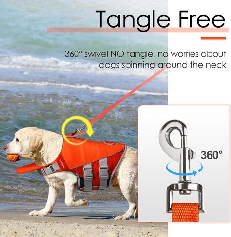 مقود ثينك بت نايلون للكلاب بمقبض، مشبكين معدنيين على شكل حرف D بطول 66 قدم، مقود خفيف الوزن طويل للغاية للكلاب والقطط الصغيرة والمتوسطة الحجم، برتقالي in Kuwait