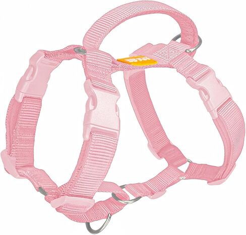 DF Freedom No Pull Martingale Dog Harness, Ease Grip Safety Control Handle, Escape-Proof 5 Point Customizable Fit Harness with Front & Back Clip, Easy Walking & Training, Pink, Chest 28"-33" in Kuwait