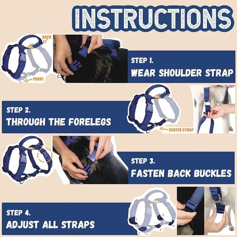 DF Freedom No Pull Martingale Dog Harness, Ease Grip Safety Control Handle, Escape-Proof 5 Point Customizable Fit Harness with Front & Back Clip, Easy Walking & Training, Pink, Chest 28"-33" in Kuwait