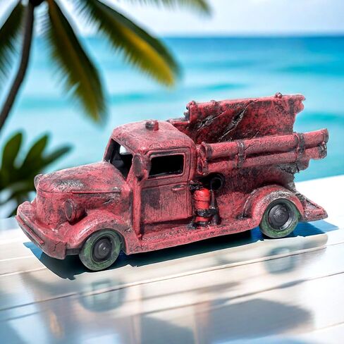 Tank Decorations, Red Truck Wreck Figurine, Aquarium Ornament Large Fish Tank Decoration in Saudi Arabia