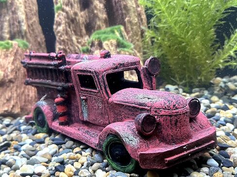 Tank Decorations, Red Truck Wreck Figurine, Aquarium Ornament Large Fish Tank Decoration in Saudi Arabia