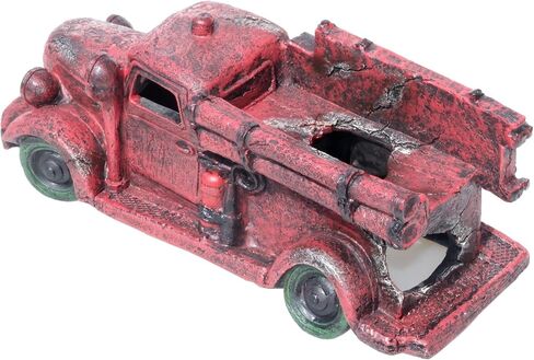 Tank Decorations, Red Truck Wreck Figurine, Aquarium Ornament Large Fish Tank Decoration in Saudi Arabia