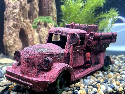 Tank Decorations, Red Truck Wreck Figurine, Aquarium Ornament Large Fish Tank Decoration in Saudi Arabia