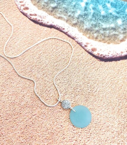 Gorgeous Sea Foam BLUE Recycled Sea Glass Earrings with Beautiful Wire Swirl Wrap, handmade by Aimee Tresor Jewelry in Saudi Arabia