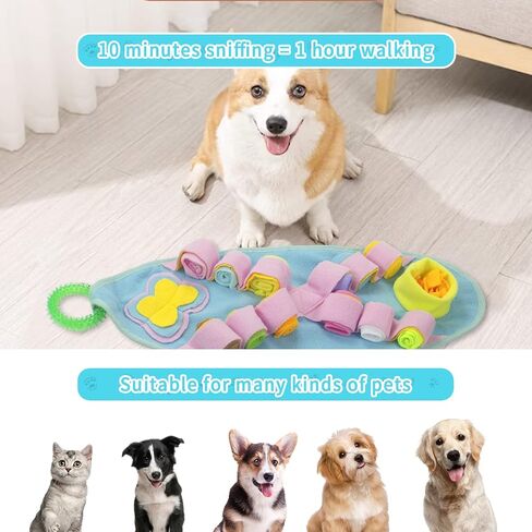 Snuffle Mat for Small Dogs，Puppy Chew Toys for Teething Dog Enrichment Toys Interactive Dog Toys for Small Medium Large Dogs, Dog Puzzle Toys Sniffle Treat Game Dog Treat Puzzles in Saudi Arabia