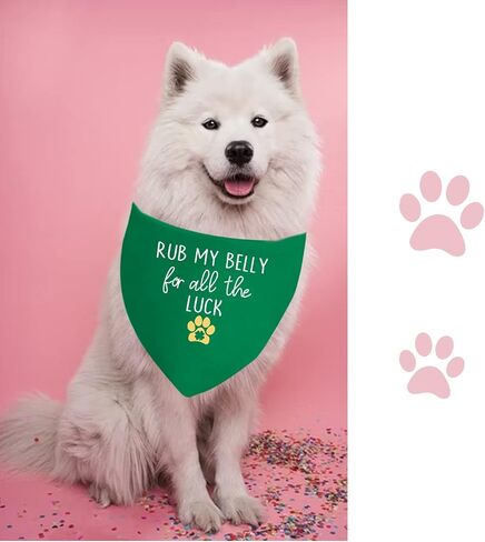 JXGZSO 1 Piece St. Patrick's Day Dog Bandanas Irish Dog Bandana Holiday Party Decorations (All The Luck D) in Saudi Arabia