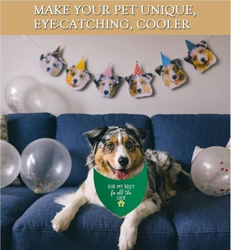 JXGZSO 1 Piece St. Patrick's Day Dog Bandanas Irish Dog Bandana Holiday Party Decorations (All The Luck D) in Saudi Arabia