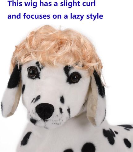 Funny Cosplay Wig for Dog, Headwear Apparel, Pet Costumes, Cat Dress up for Halloween, Christmas, Parties, Festivals (Golden Straight Hair) in Saudi Arabia