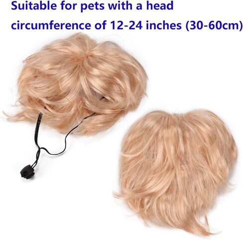 Funny Cosplay Wig for Dog, Headwear Apparel, Pet Costumes, Cat Dress up for Halloween, Christmas, Parties, Festivals (Golden Straight Hair) in Saudi Arabia