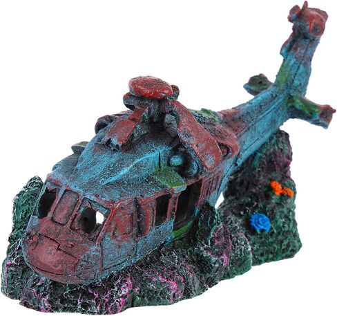 fish tank landscaping decoration aquarium airplane wreck plane aquarium decorations fish tank rest fish tank shelter ornament desk topper resin fighter decor Accessories shipwreck in Saudi Arabia