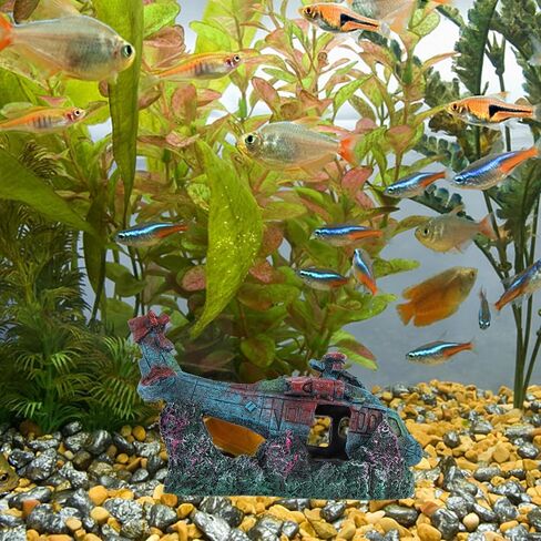 fish tank landscaping decoration aquarium airplane wreck plane aquarium decorations fish tank rest fish tank shelter ornament desk topper resin fighter decor Accessories shipwreck in Saudi Arabia