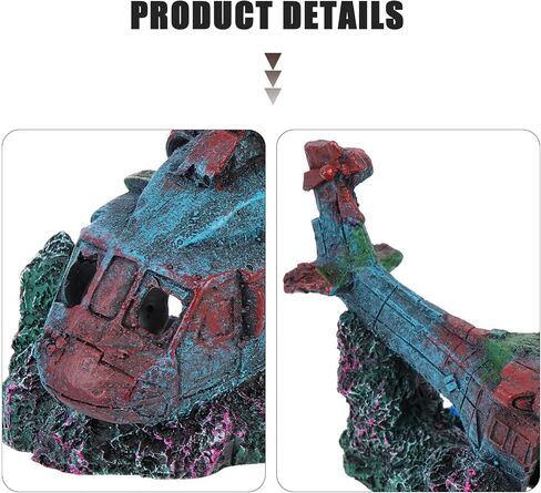fish tank landscaping decoration aquarium airplane wreck plane aquarium decorations fish tank rest fish tank shelter ornament desk topper resin fighter decor Accessories shipwreck in Saudi Arabia