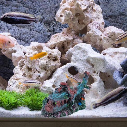 fish tank landscaping decoration aquarium airplane wreck plane aquarium decorations fish tank rest fish tank shelter ornament desk topper resin fighter decor Accessories shipwreck in Saudi Arabia