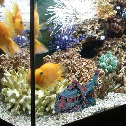 fish tank landscaping decoration aquarium airplane wreck plane aquarium decorations fish tank rest fish tank shelter ornament desk topper resin fighter decor Accessories shipwreck in Saudi Arabia