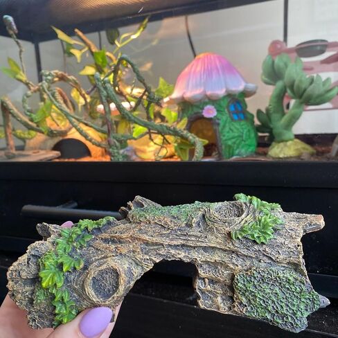 Resin Aquarium Wood Small Reptile Hide Aquarium cave Betta Log Aquarium Ornament pleco cave Snake Hideout (Tree bark) in Saudi Arabia