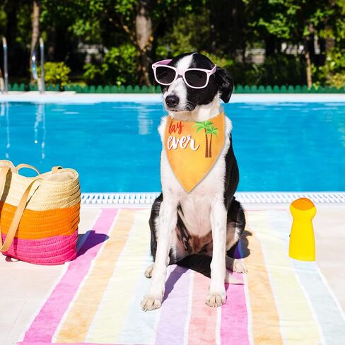 Whaline 8 Pieces Summer Dog Bandanas Hawaiian Style Dog Scarf Washable Pineapple Watermelon Fruit Pet Neckerchief Triangle Dog Bibs Assortment Puppy Kerchief Accessories for Pet Costume Supply in Saudi Arabia