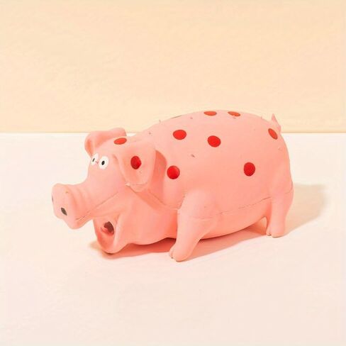 Dog Squeaky Toy, Dots Latex Dog Chew Toys with a Oinks Sound Squeaker Grunting Pig Dog Toy Durable Self Play 8" Dog Squeeze Toy for Dental Biting Chasing to Kill Boring Time in Saudi Arabia