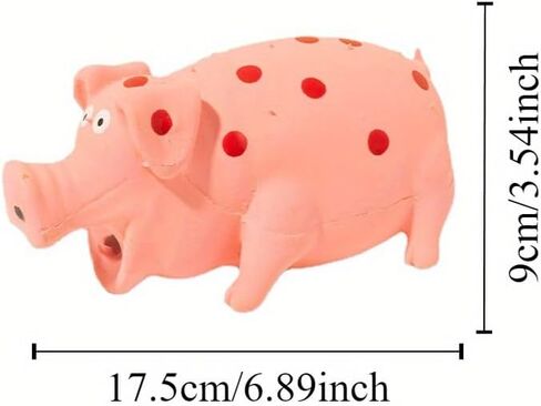 Dog Squeaky Toy, Dots Latex Dog Chew Toys with a Oinks Sound Squeaker Grunting Pig Dog Toy Durable Self Play 8" Dog Squeeze Toy for Dental Biting Chasing to Kill Boring Time in Saudi Arabia