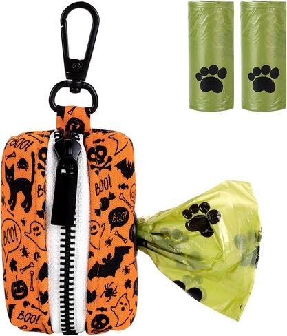 Lionet Paws Cute Dog Poop Bag Holder with Dog Poop Bag for Leash, Cotton Dog Bag Dispenser, Matching Halloween Dog Collar in Kuwait